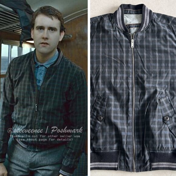Plaid Checked Bomber Jacket ASO Neville Longbottom Harry Potter - Picture 1 of 5